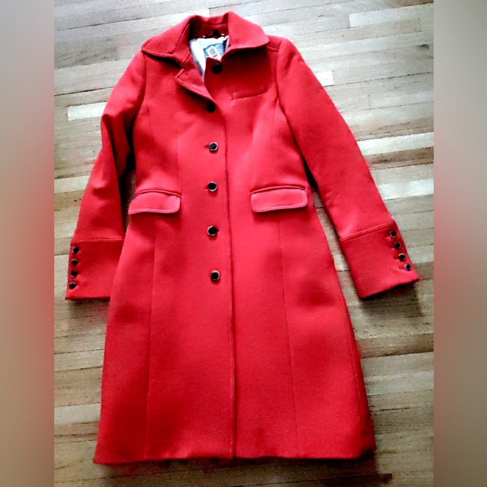 J. Crew Vibrant Red Trench Coat Size 2T